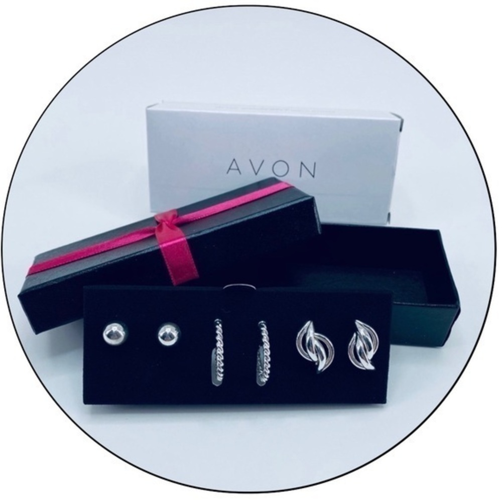 INSTANT CLASS 3 PAIR EARRING GIFT SET - AVON